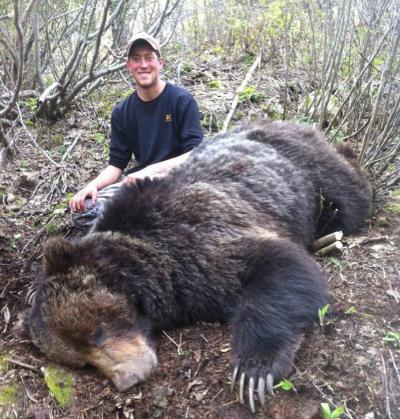 Zeke Fantuz with a Kootenay Grizzly Bear